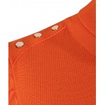 Esqualo Sweater Coll met knoopjes ORANGE Esqualo Sweater Coll met knoopjes ORANGE